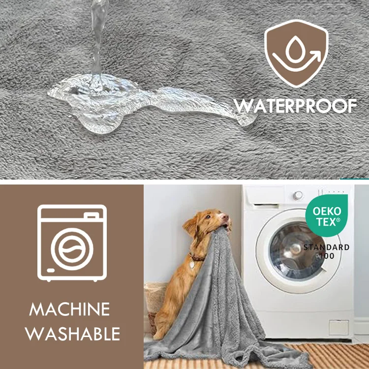 Waterproof Blanket 1.2kg Fleeced Puffy Outdoor Sand Proof Beach Waterproof Pet Dog Blanket For Couples