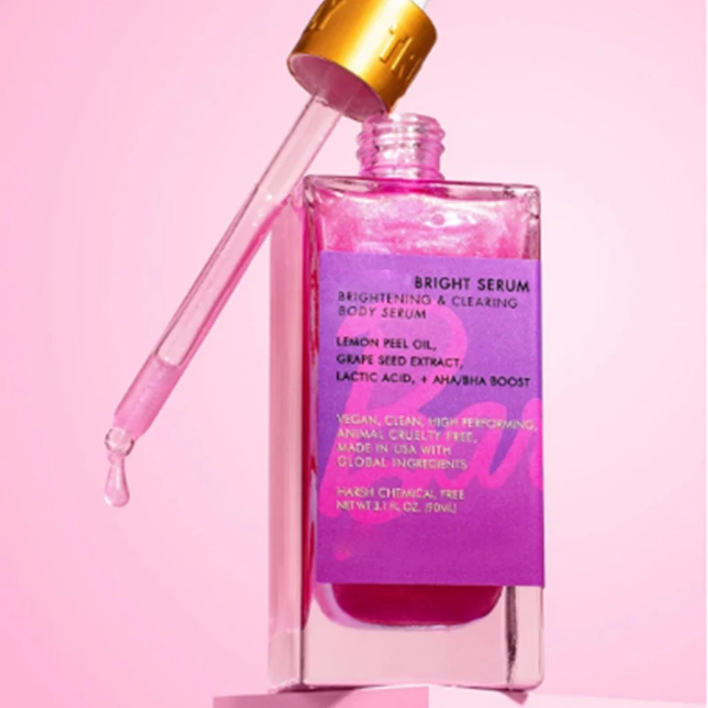 Private Label Cruelty Free Vegan Highlighter Makeup Body Bronzer Gold Pink Body Shimmer Dry Oil Body Glitter Waterproof Silver