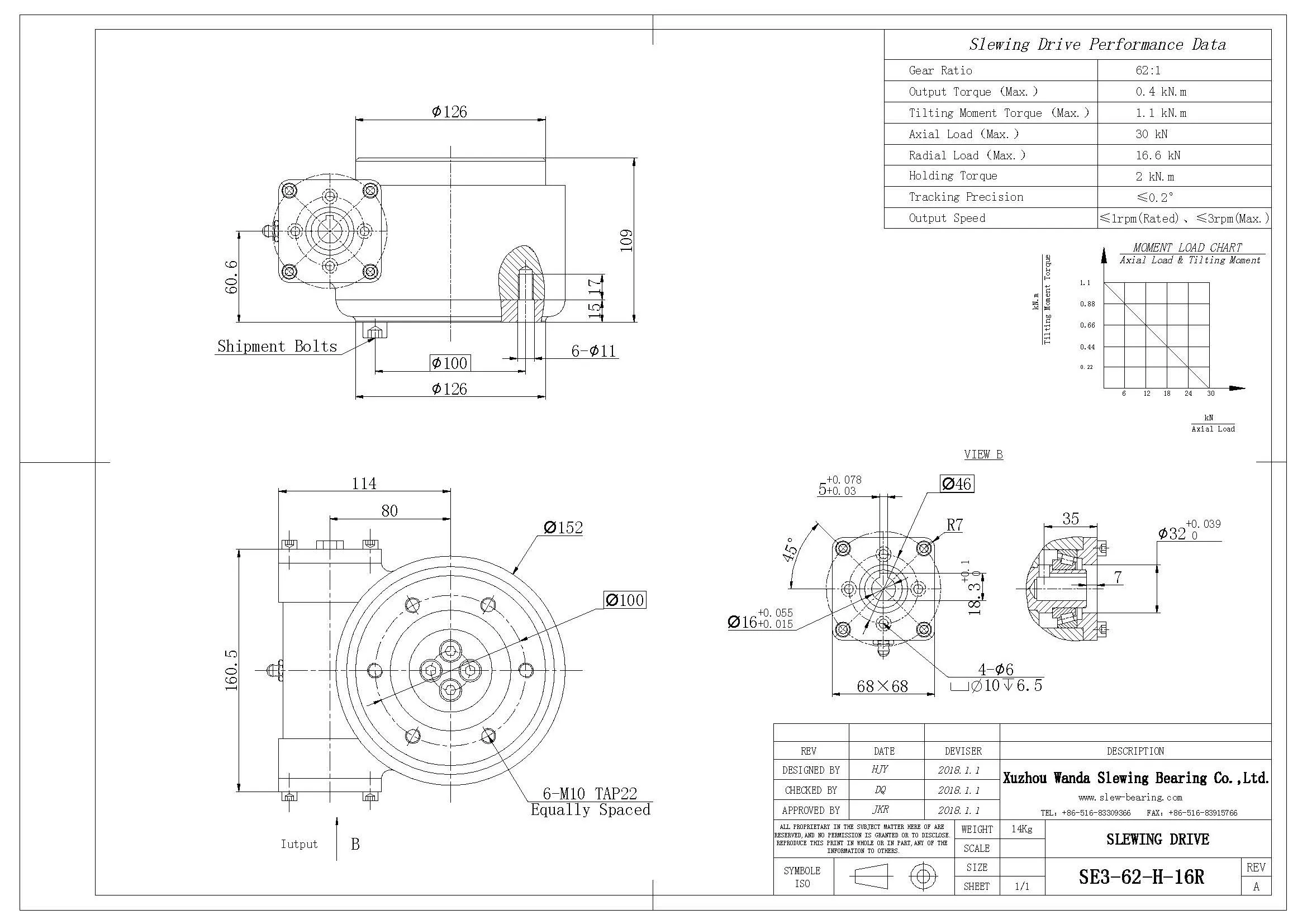 China Factory Directly SE3 Slewing Drive For Crane And Construction Vehicle/precision Slewing Bearing