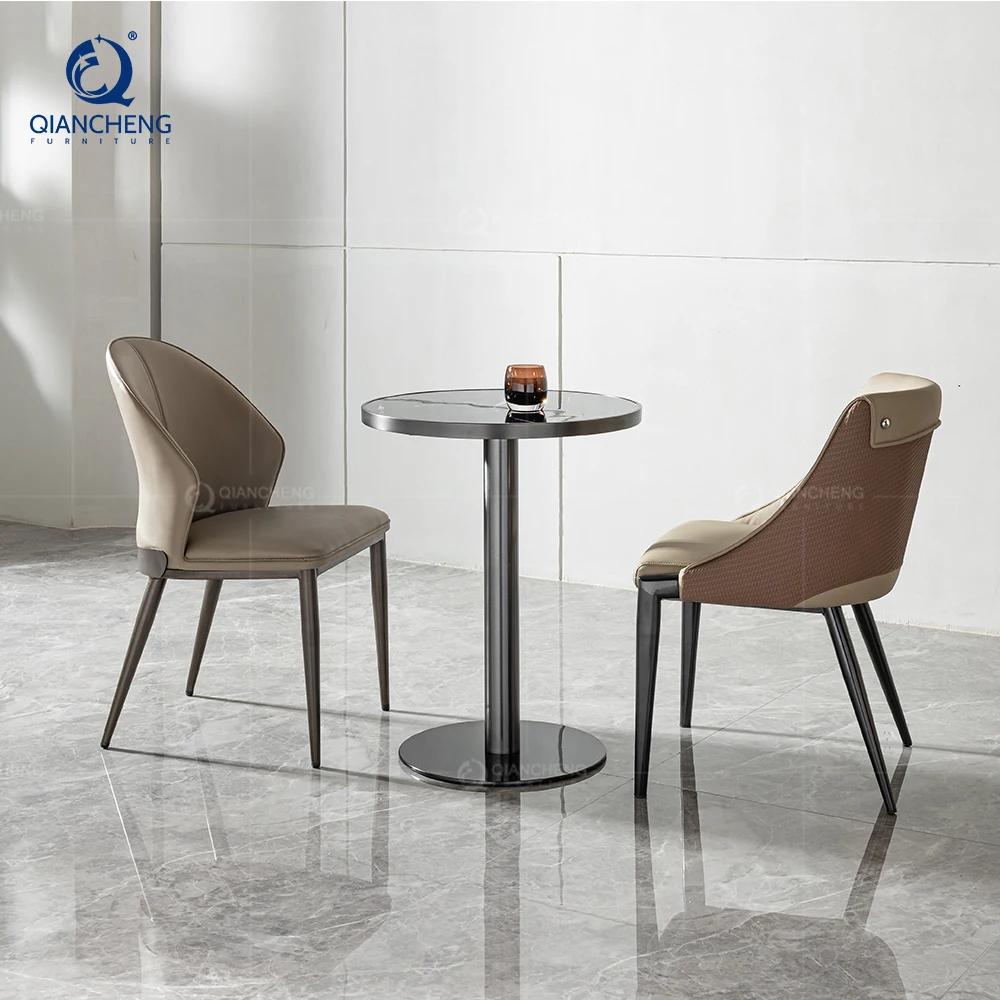 Modern Restaurant Furniture Long Square Dining Table And Chair Sets Metal Legs Wooden Top Book Bar Coffee Shop Banquet Mall