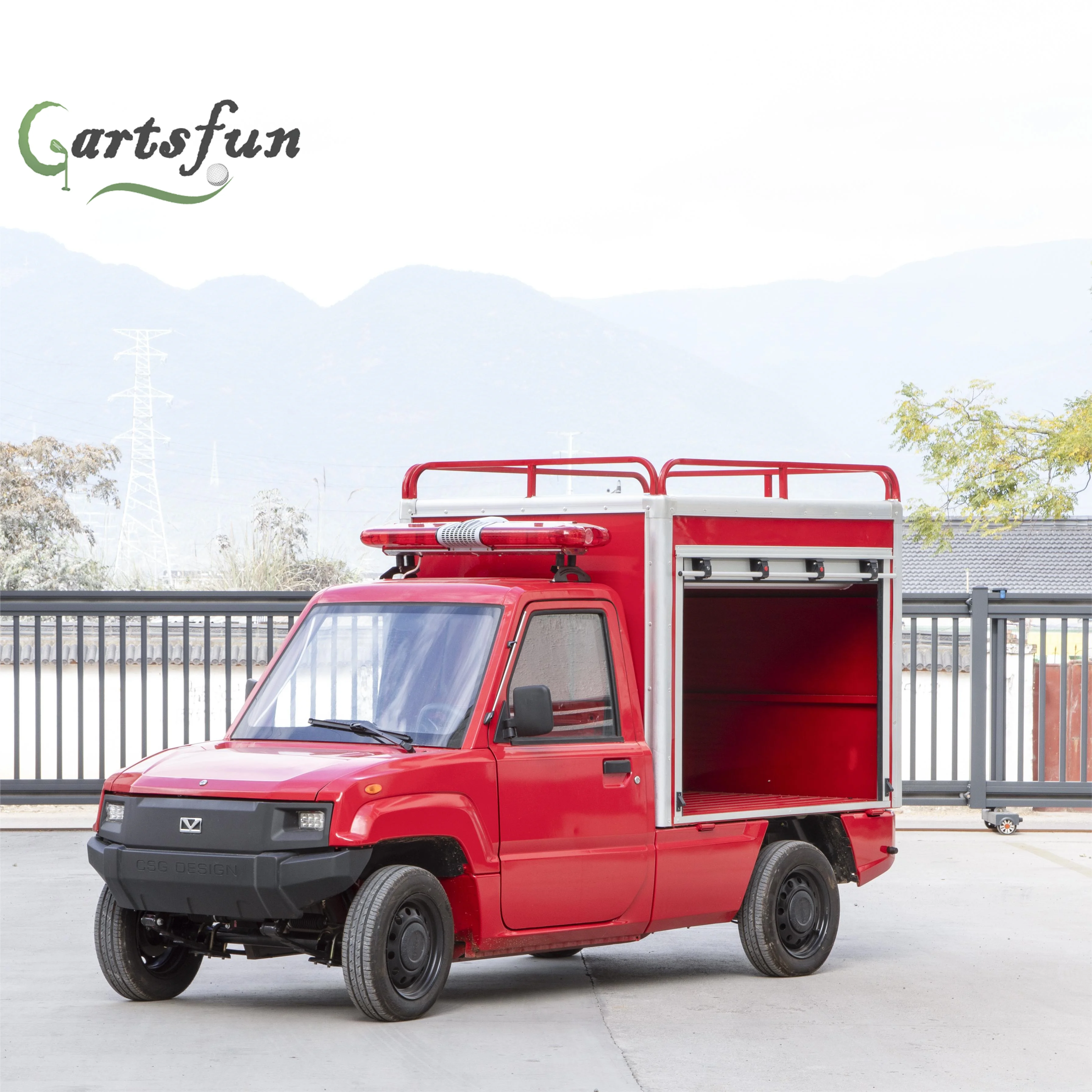 electric cargo truck with air conditioner fire truck golf cart for sale