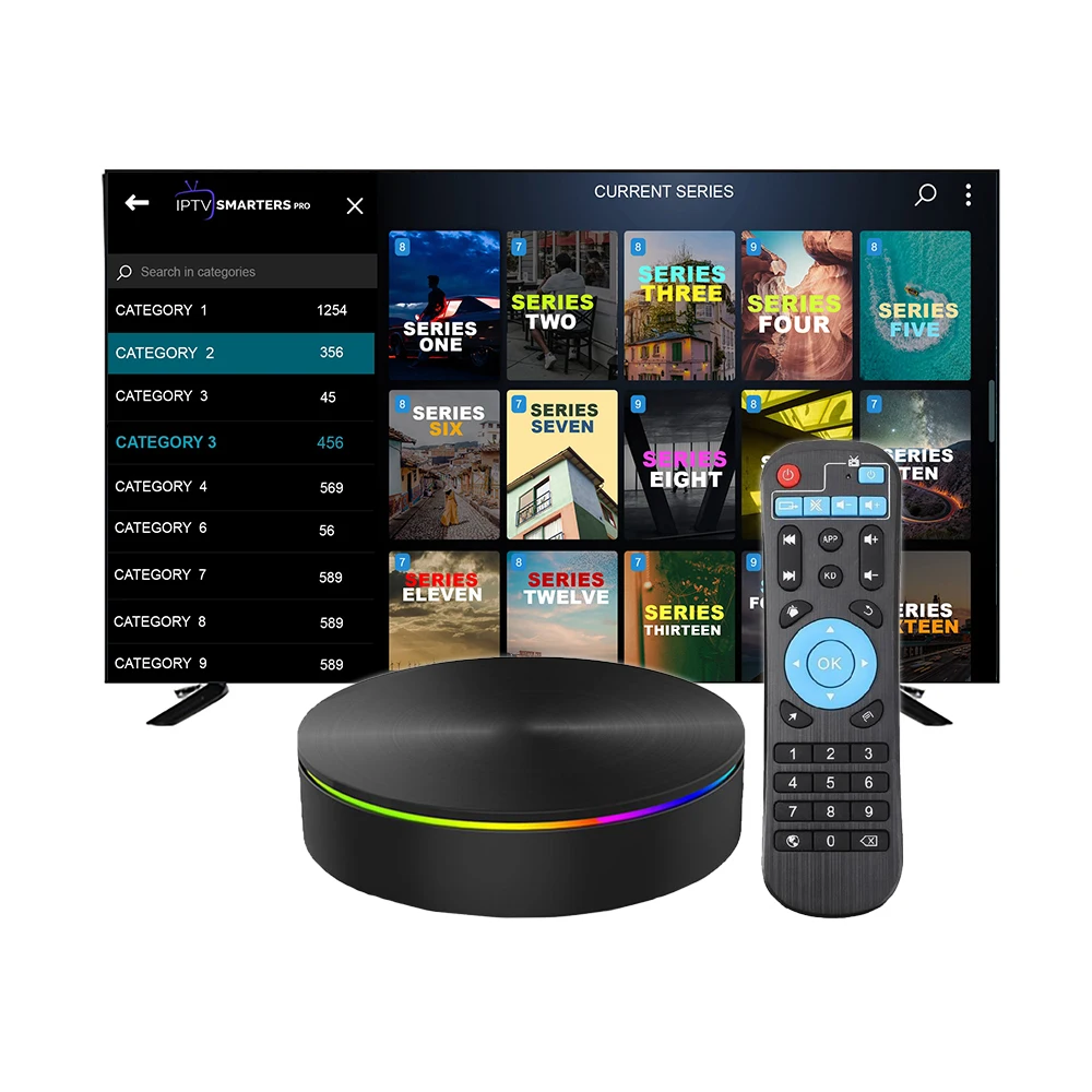 2024 best server Lion trex Strong 4k Android Smart IPTV Box Subscription Android TV box Megaott