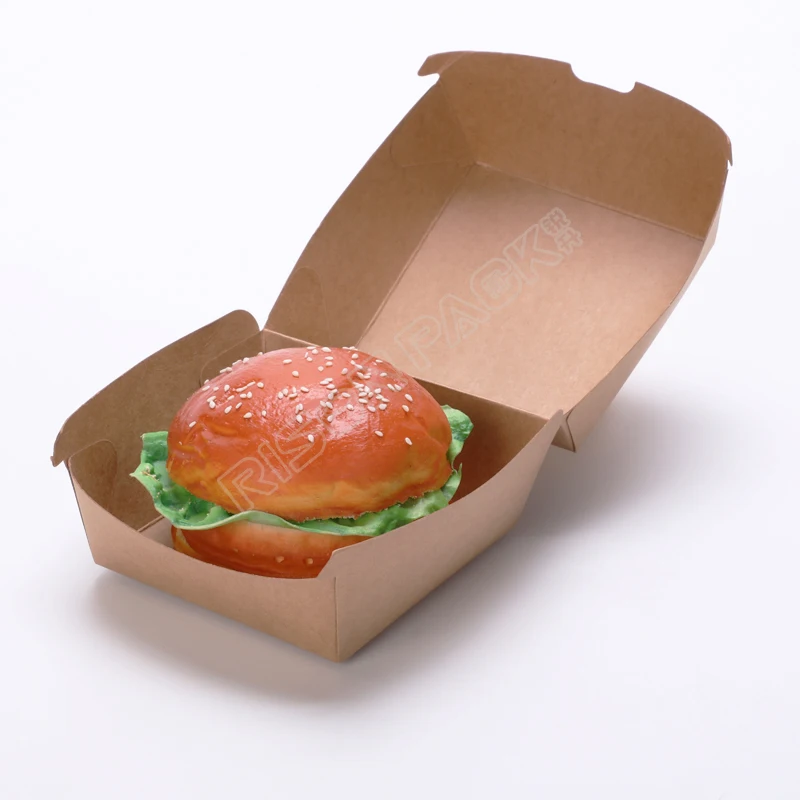 Disposable fried chicken box craft burger box pizza  cake biodegradable kraft paper food box