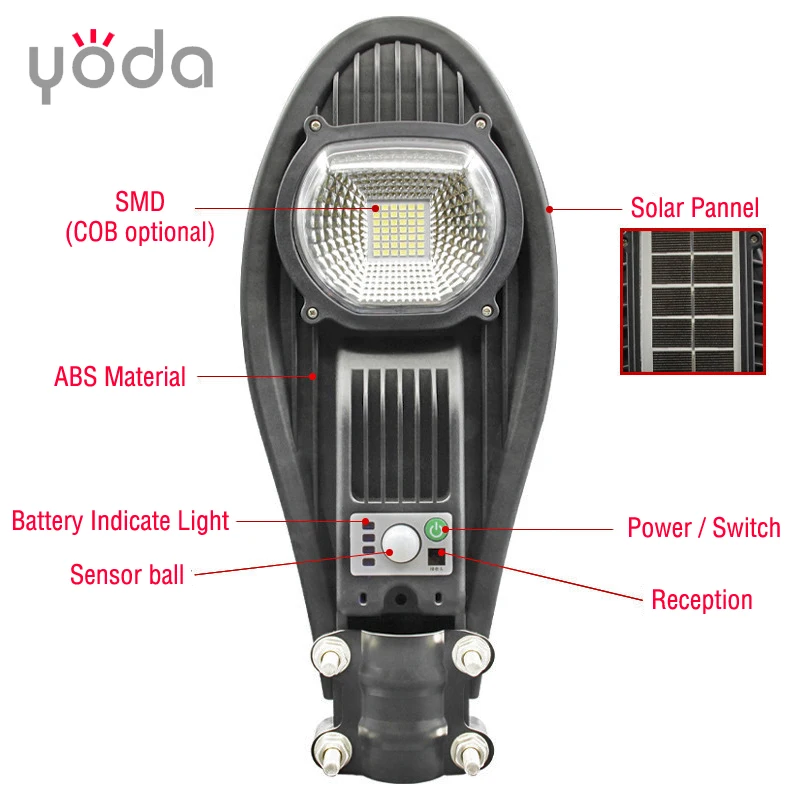 Wireless remote control IP65 outdoor sensor garden 20w 40w 60w rechargeable solar wall light