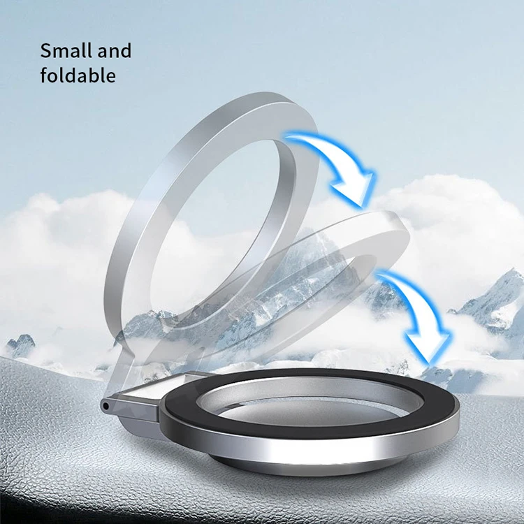 Hot Sell Dashboard Car Mount Phone Holder Aluminum Alloy 360 Rotation Foldable Mini Dashboard Magnetic Car Mount Bracket