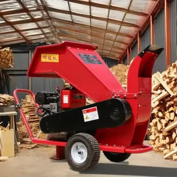Garden wood chip slicer mobile gasoline powered wood chipper factory wholesale