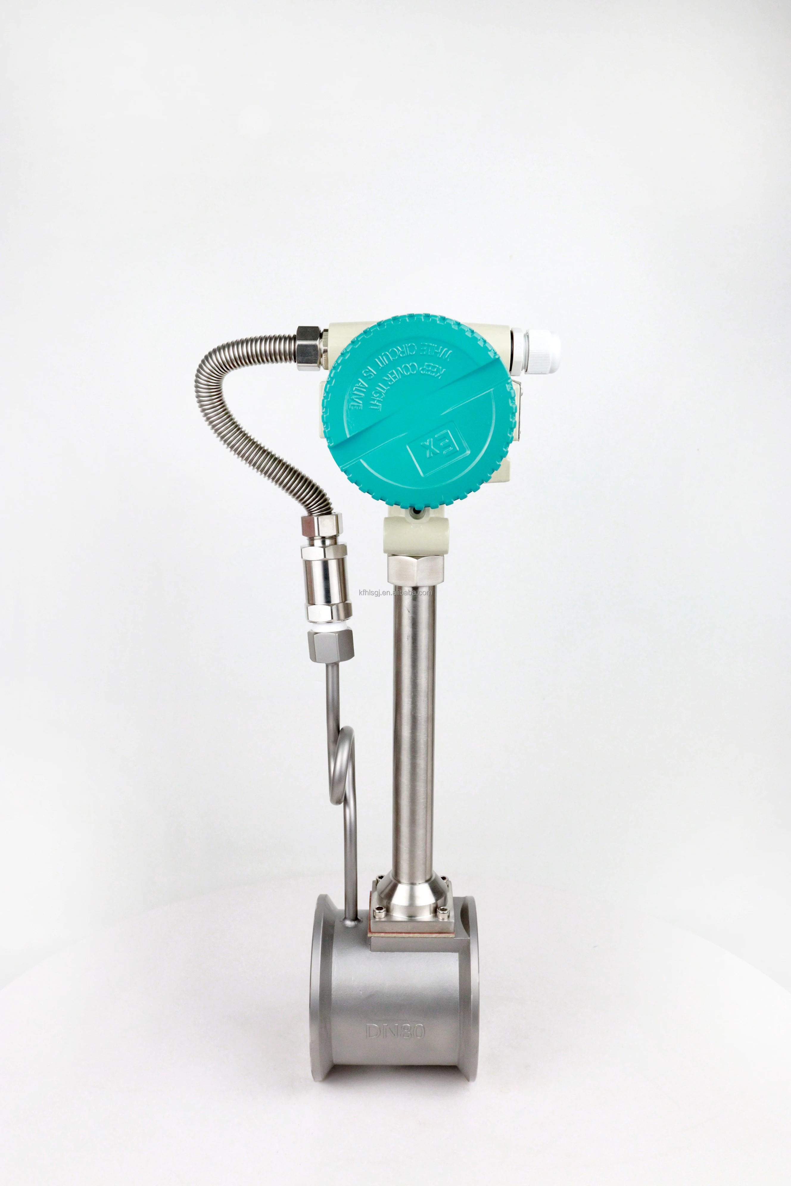 High Accuracy LCD Display Digital Steam Gas Clamp Flange Analog Compressed Air Vortex Flow Meter Measurement