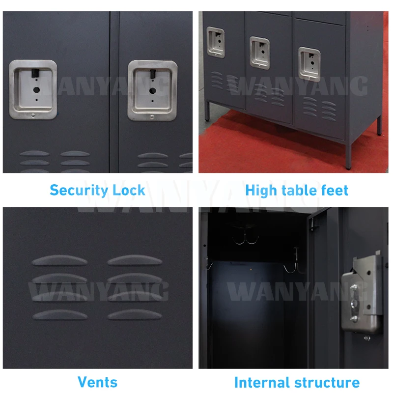 lockable foot hostel manufacturer 9 door changing room clothes school gym lock storage work cabinet steel metal american locker