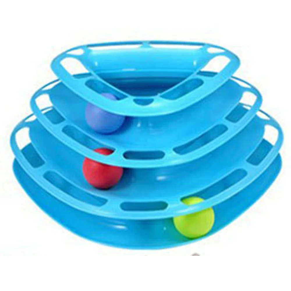 Low Price Toy Three Layer Triangle Tower Of Tracks Play Plate Toy  Energy-consuming Cat Wheel Crawler Toy For Pet Cats