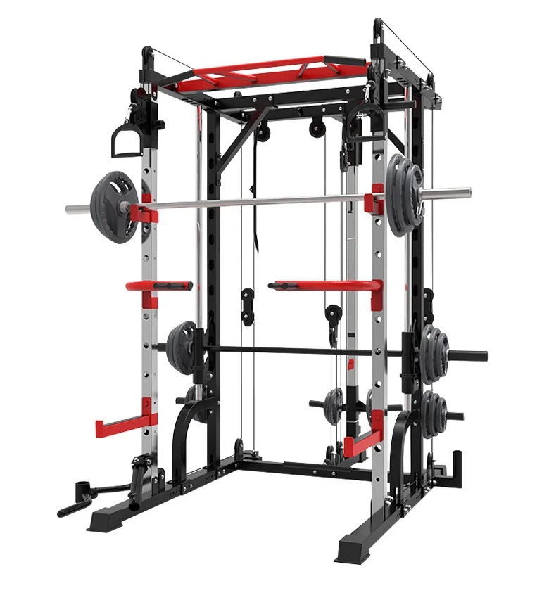 
 Smith Machine Функциональный Тренажер силовая клетка Регулируемая весовая скамья все в одном коммерческий тренажер  