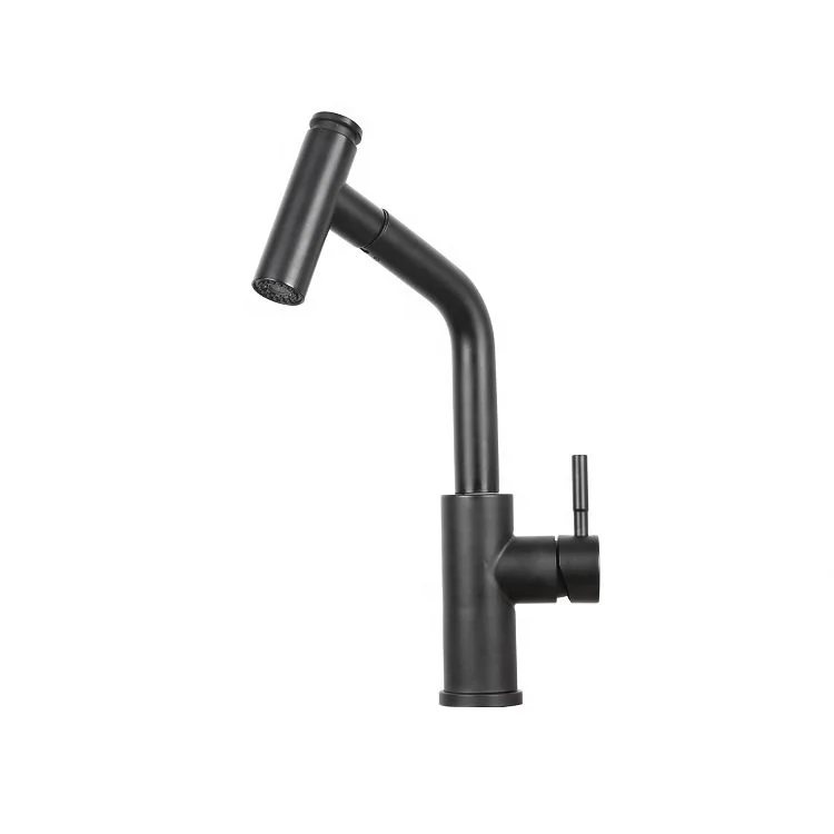 Смеситель из нержавеющей стали для ванной комнаты, черный цвет, одна ручка, новый тип 2021