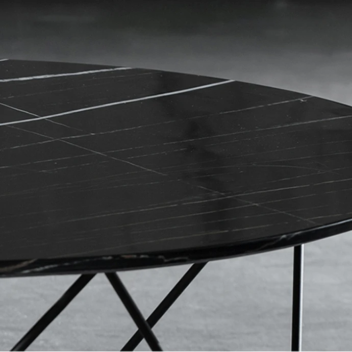 
Metal top laser cutting Black coffee table 