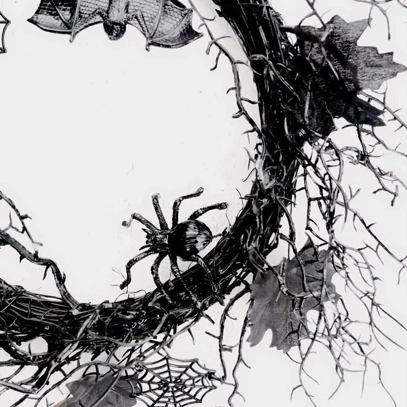 2022 new Halloween Christmas simulation garland Europe and the United States black simulation spider bat window door hanging gar
