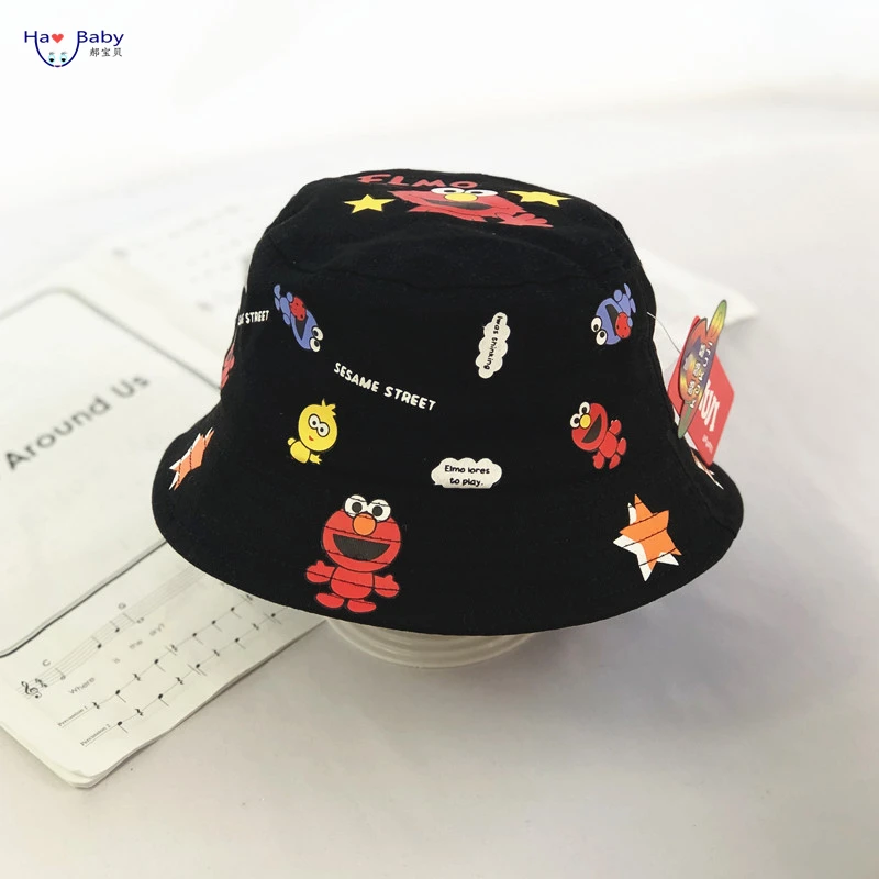 Hao Baby Children Sesame Street Fisherman Hat Pure Cotton Suntan Hat