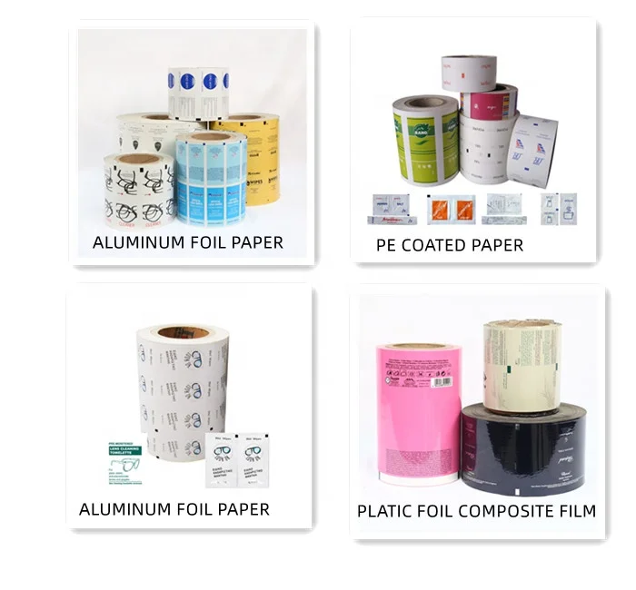 Foil Paper Aluminum Used On Heat Sealing Bag Packing Machine For Food Sauce Wipes Pack