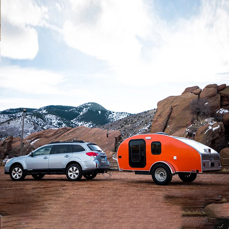 China Manufacturer Super Insulated off road fiber glass tear drop mini caravan sleeps 2 4
