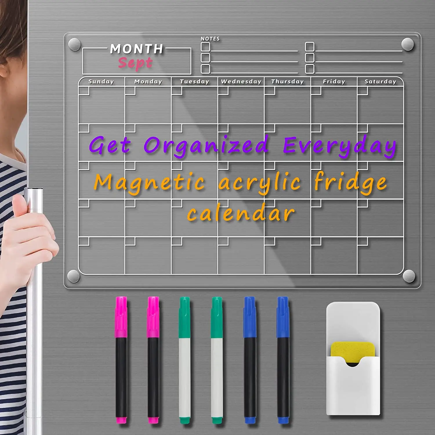 Erasable Customized To Do List Note Refrigerator Magnetic Weekly Planner Acrylic Dry Erase Board