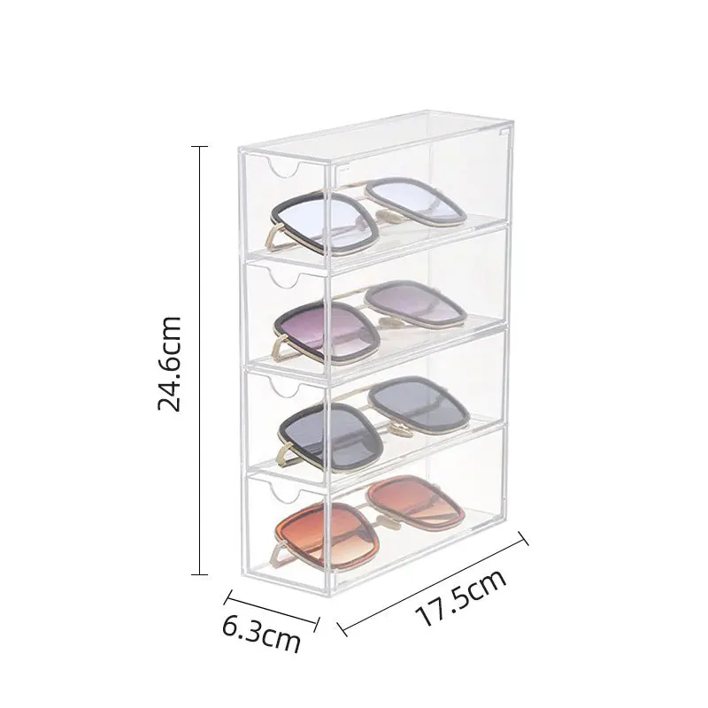 Sunglasses Display Stand Acrylic Hot Selling Sunglasses Show Case 4 Slot Eyewear Sunglasses Show Case Display