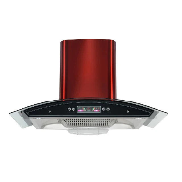 New Design Hot Selling 60cm Exhausted Fan Oil Collector All Black Display Push Button Range Hood