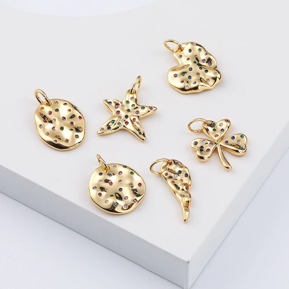  Brass Gold Plated acssessory jewelry bezel Pave Eyelash Frame Charm For Jewelry