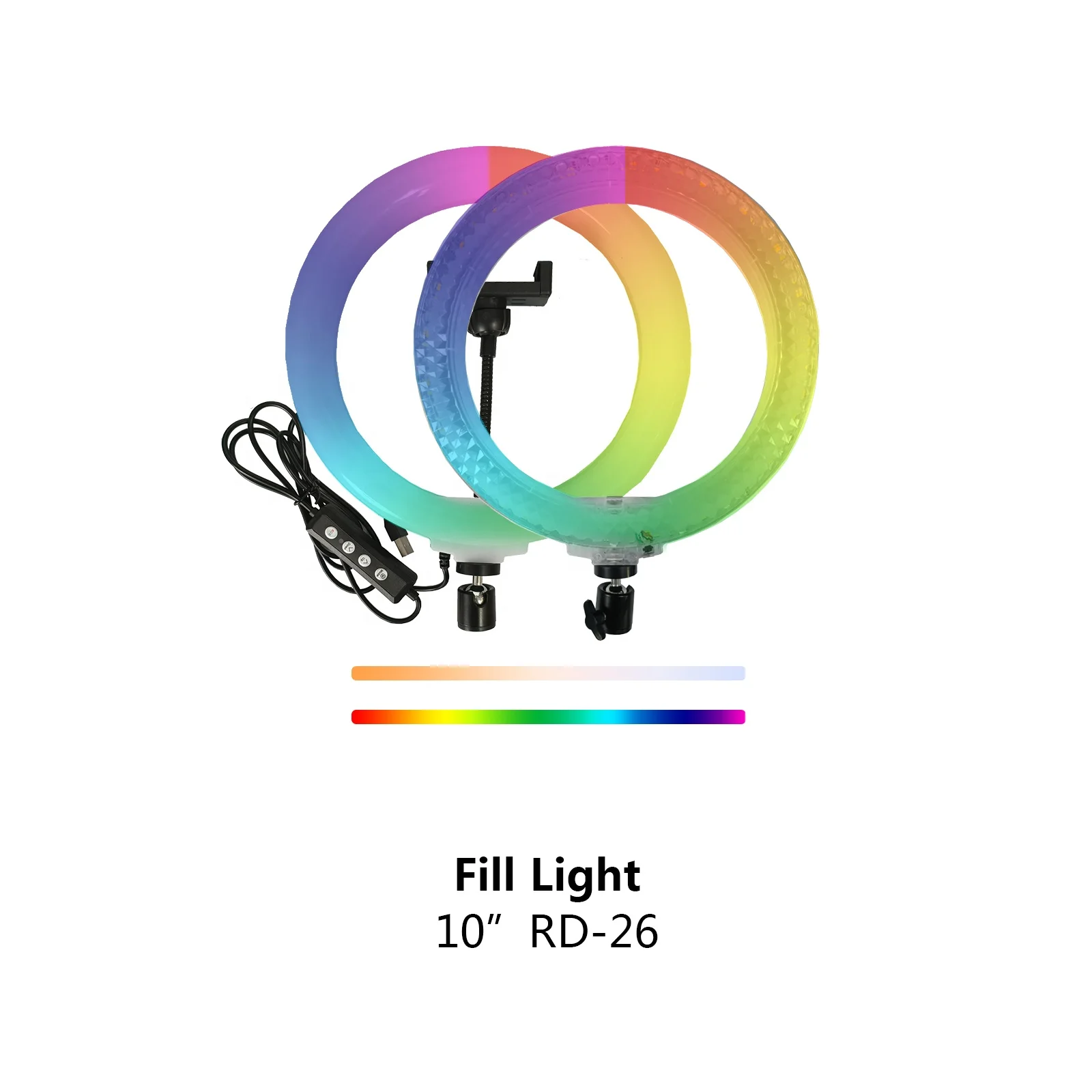 BAFANG New Model 10 Inch RGB LED Ring Fill Light Diamond Crystal Lamp Double Side Lighting