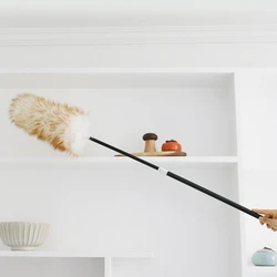 Household Cleaning Tools Feather Brush Duster Soft Wool Dust Cleaner with Wooden Handle