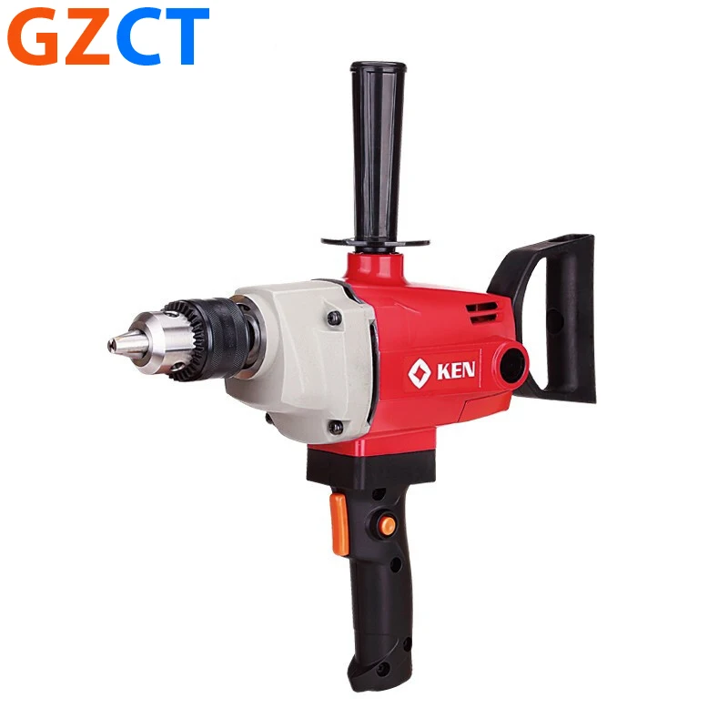 KEN 6816N Hand Electric Aircraft Drill 1200W 16mm Chuck Mixing Drill Putty Paint Cement Mixer Ash Machine