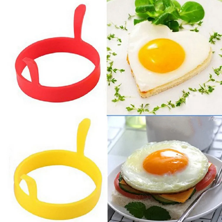 Highly Quality Kitchen Tools Non Stick Round Shape Egg Mold Ring With Silicone Handle Household Egg Frying Rings
