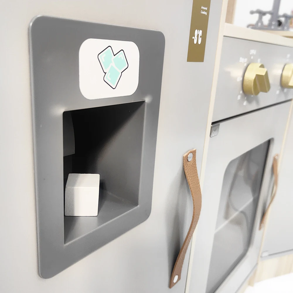 2024 Hot sell Nordic Children Grey Simulation Cooking creative Wooden Kitchen Set educational toys for kids Boys andGirls CE CPC