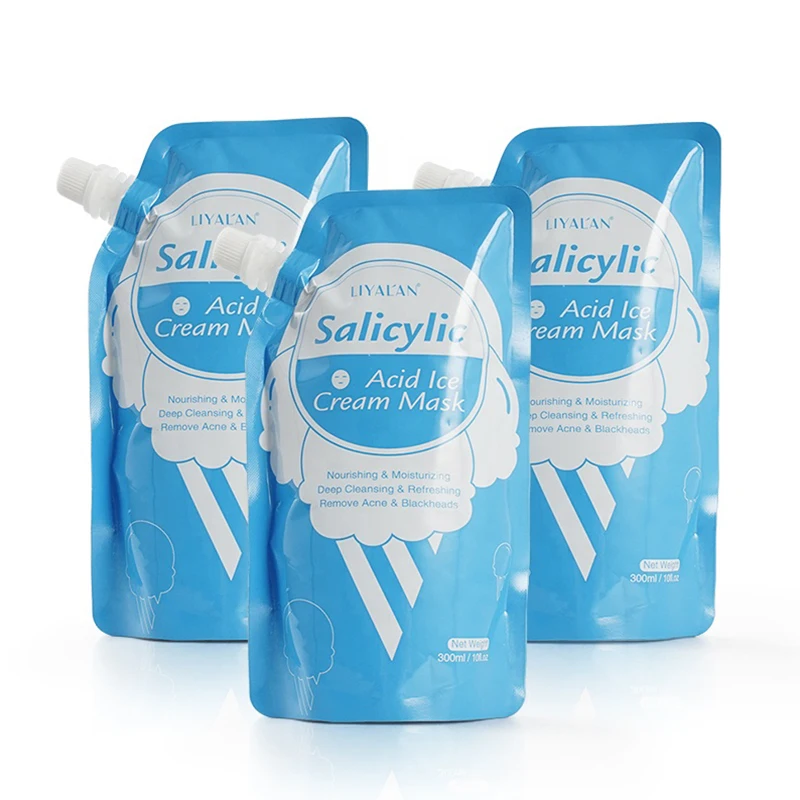 Cleansing Moisturizing Anti Acne Gel Face Mask Salicylic Acid Ice Cream Facial Mask