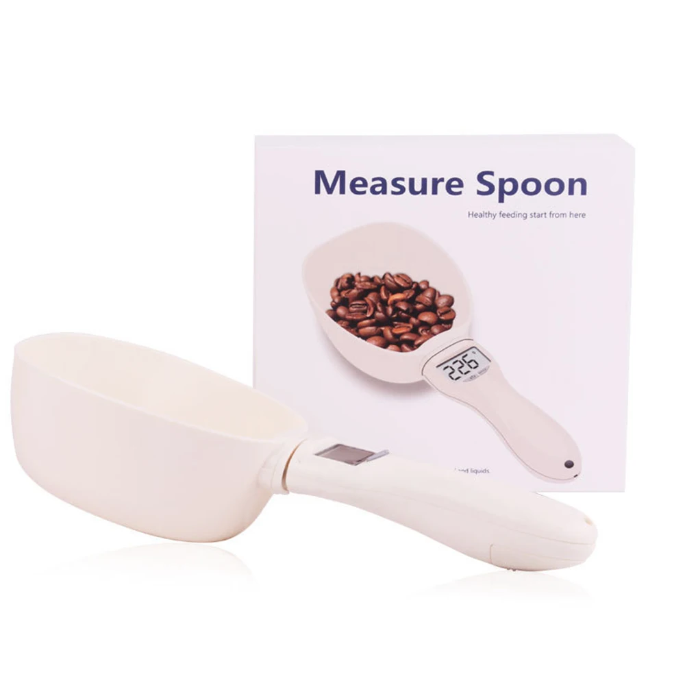 
Amazon hot Pet Food Measuring Spoon With Led Display Portable Removeable Dog Food Water Measure Scoop Kitchen Scale Spoon 
