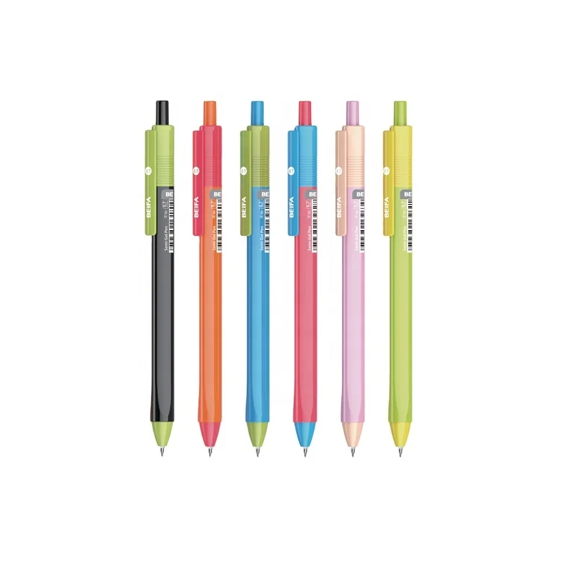 BEIFA TB615 0.7mm ST tip Press type black ink color Smooth writing  quick drying Factory price Customizable semi gel pen