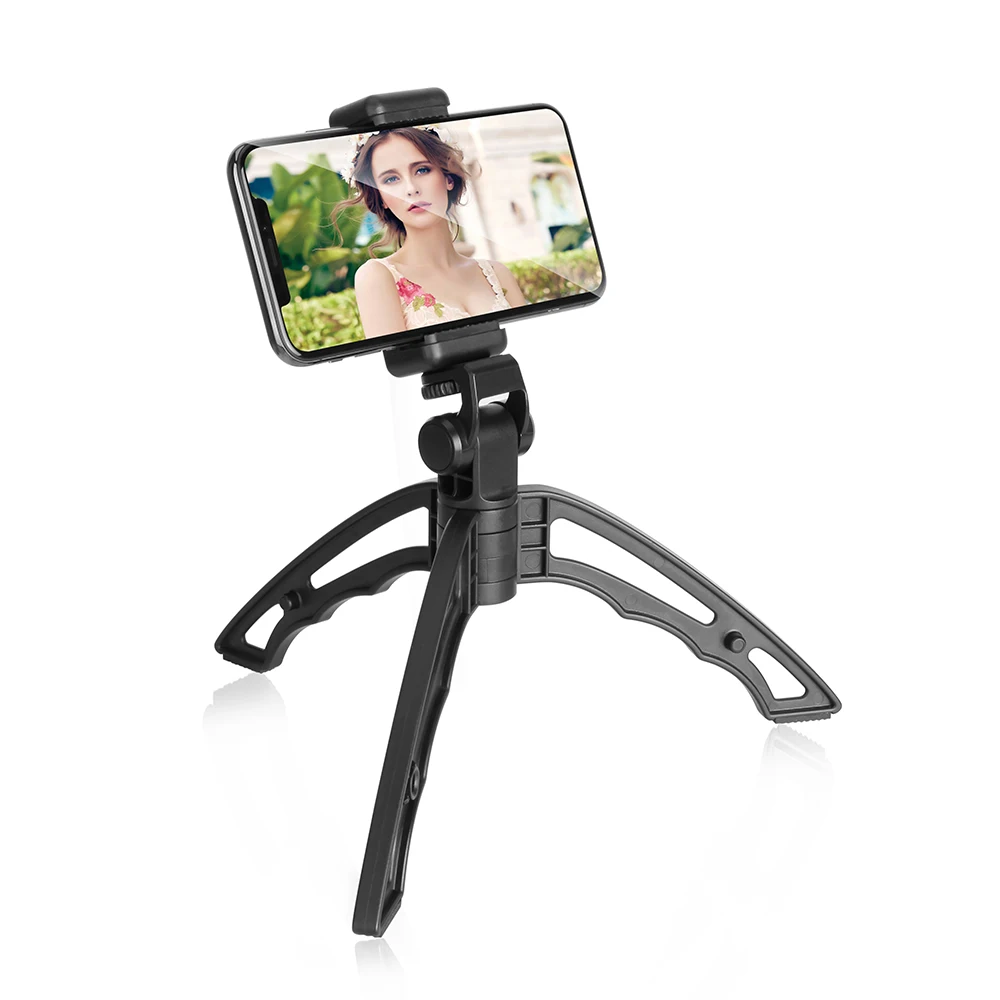 Lightweight Foldable Tabletop Digital Camera Mobile Clamp Tripod Plastic Photography Video Handheld 2 in 1 Selfie Stick Tripod