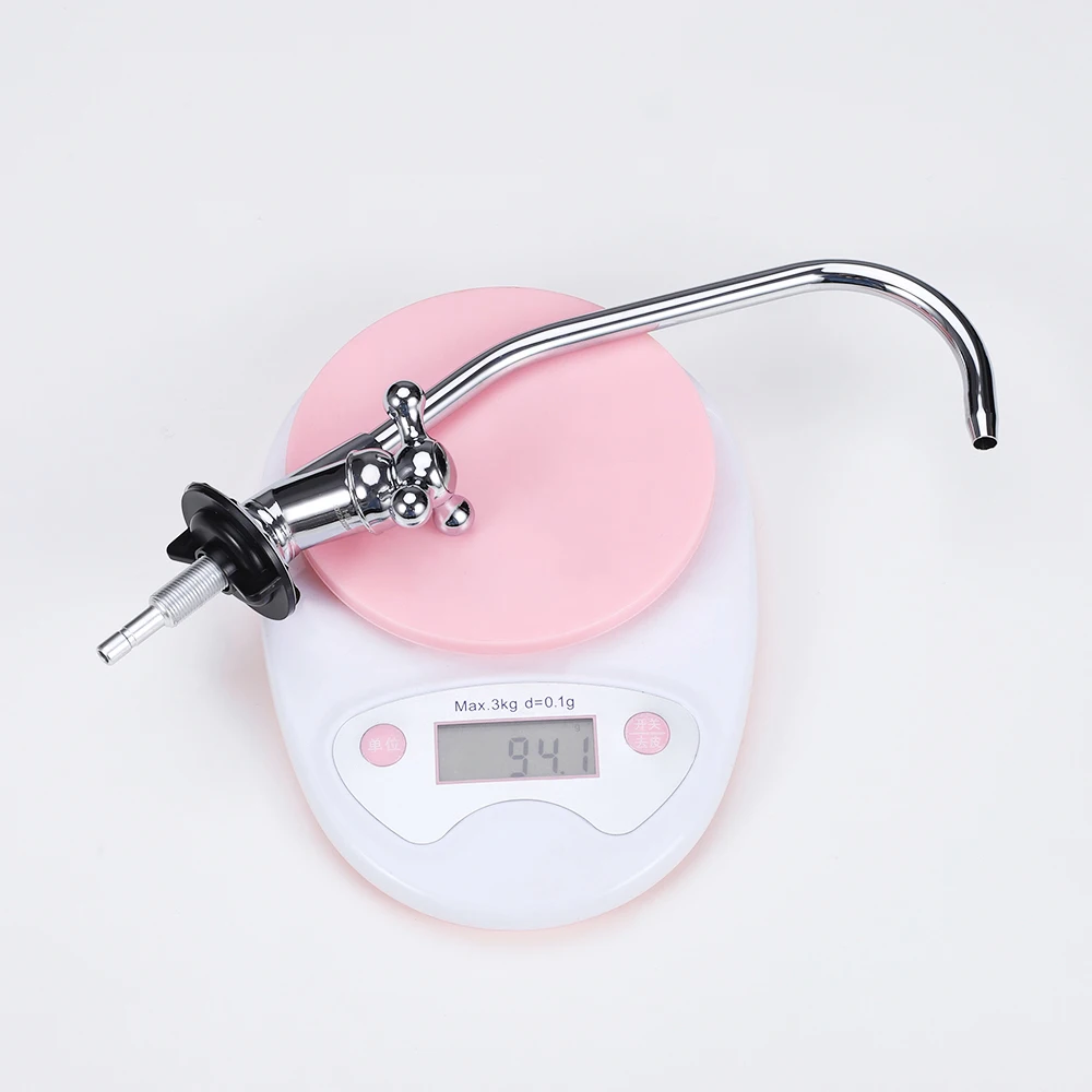 Zinc alloy water tap deck mounted silver cold drinking water kitchen faucet