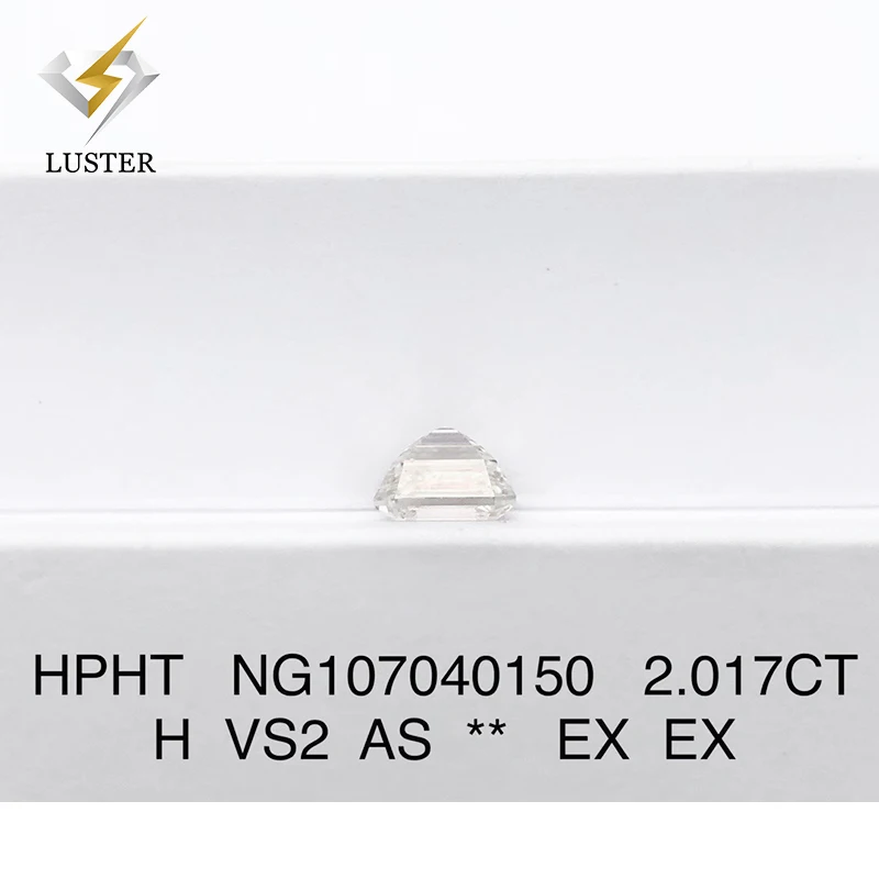 Fancy shape Asscher cut  H VS2  2.017ct  lab grown diamond lab hpht manufacturers