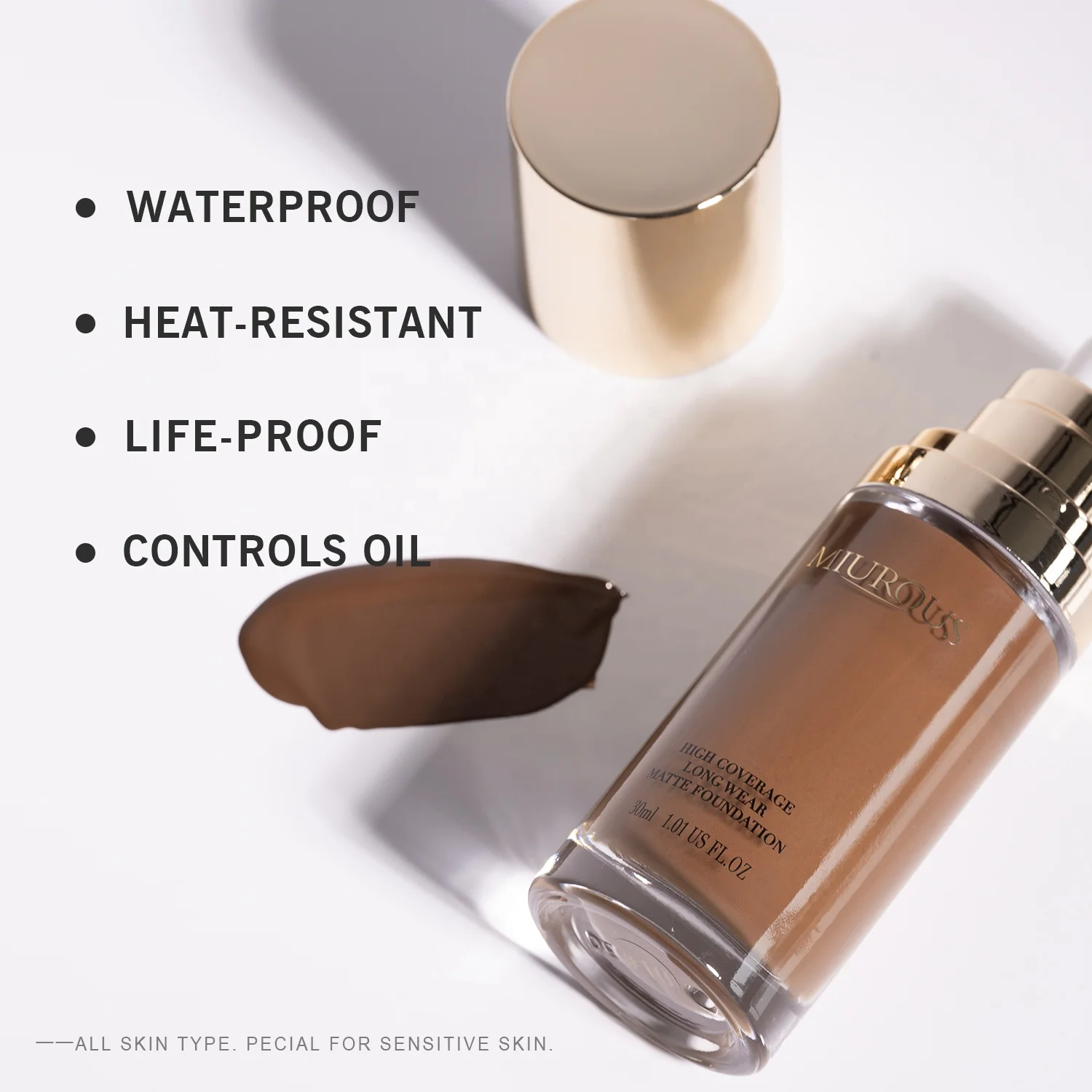 Waterproof Makeup Base De Maquillaje Full Coverage Makeup Liquid Foundation Concealer Private Label For Black Women