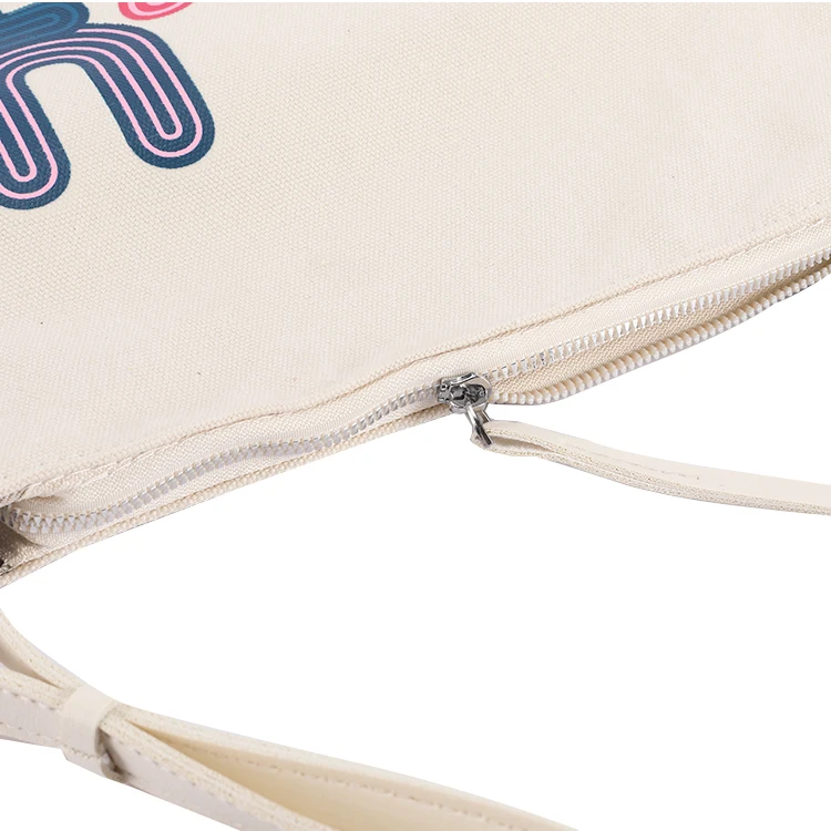 Fashion High Quality Canvas Tote Messenger Bag with Leather Handle for Girls