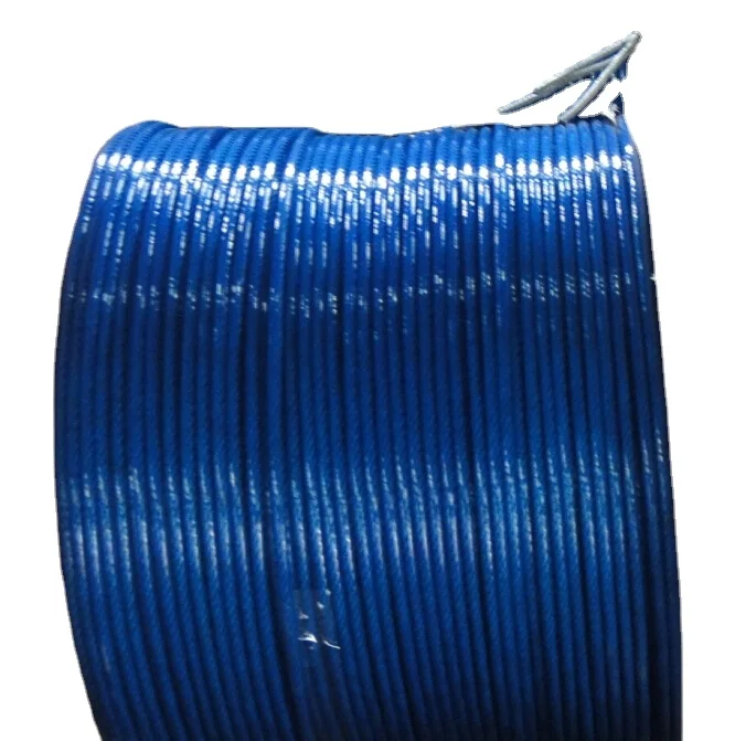 Сильный стальной трос с ПВХ покрытием 6*7 без неприятного запаха стальной трос для канатной дороги для российского рынка