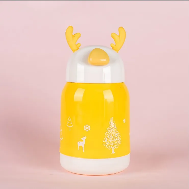 Wholesale Christmas Antlers Advertising Promotional Water Cups Creative Glass Water Bottle Children Gift Cups