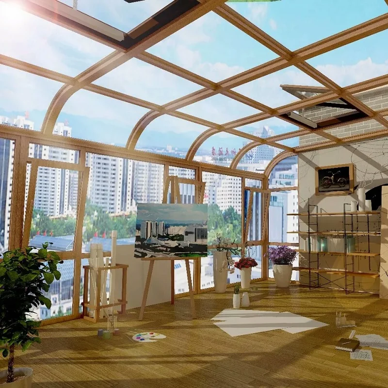 ZONRON warm house green house popular garden latest design Aluminum insulating glass sun house leisure living