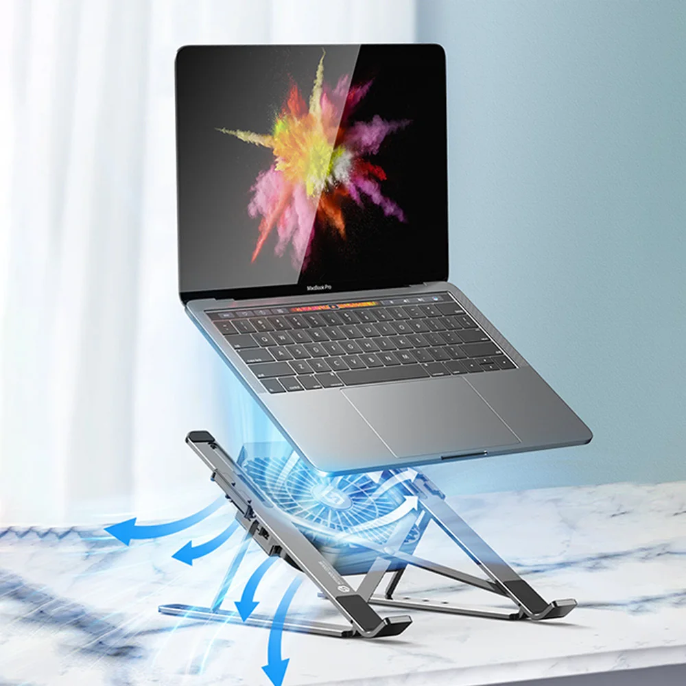 
2020 Laptop Stand With Fan Notebook Holder Foldable Laptop Stand 