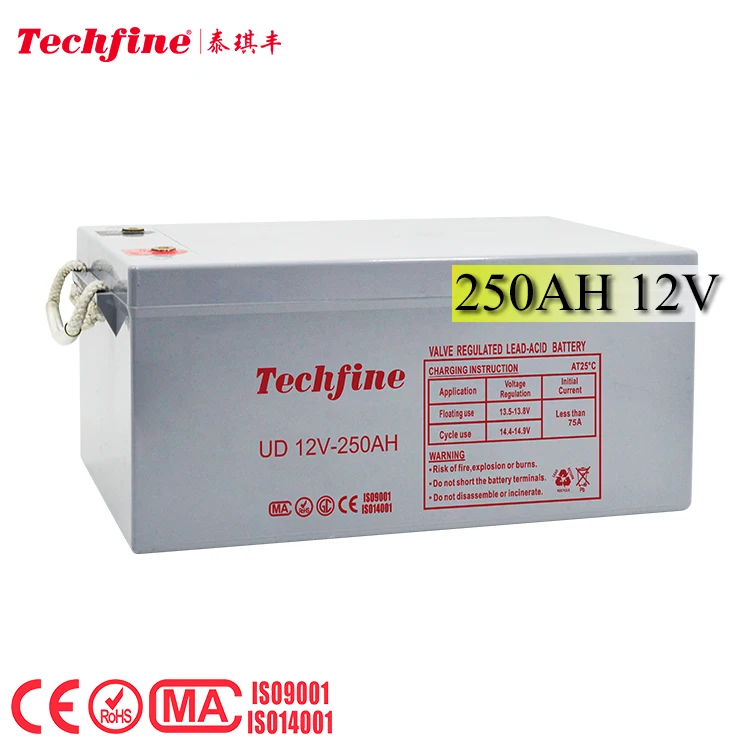 Techfine многократного цикла глубокого заряда-разряда батареи 12v 200ah солнечная батарея agm свинцово-кислотный аккумулятор солнечной энергии 200ah