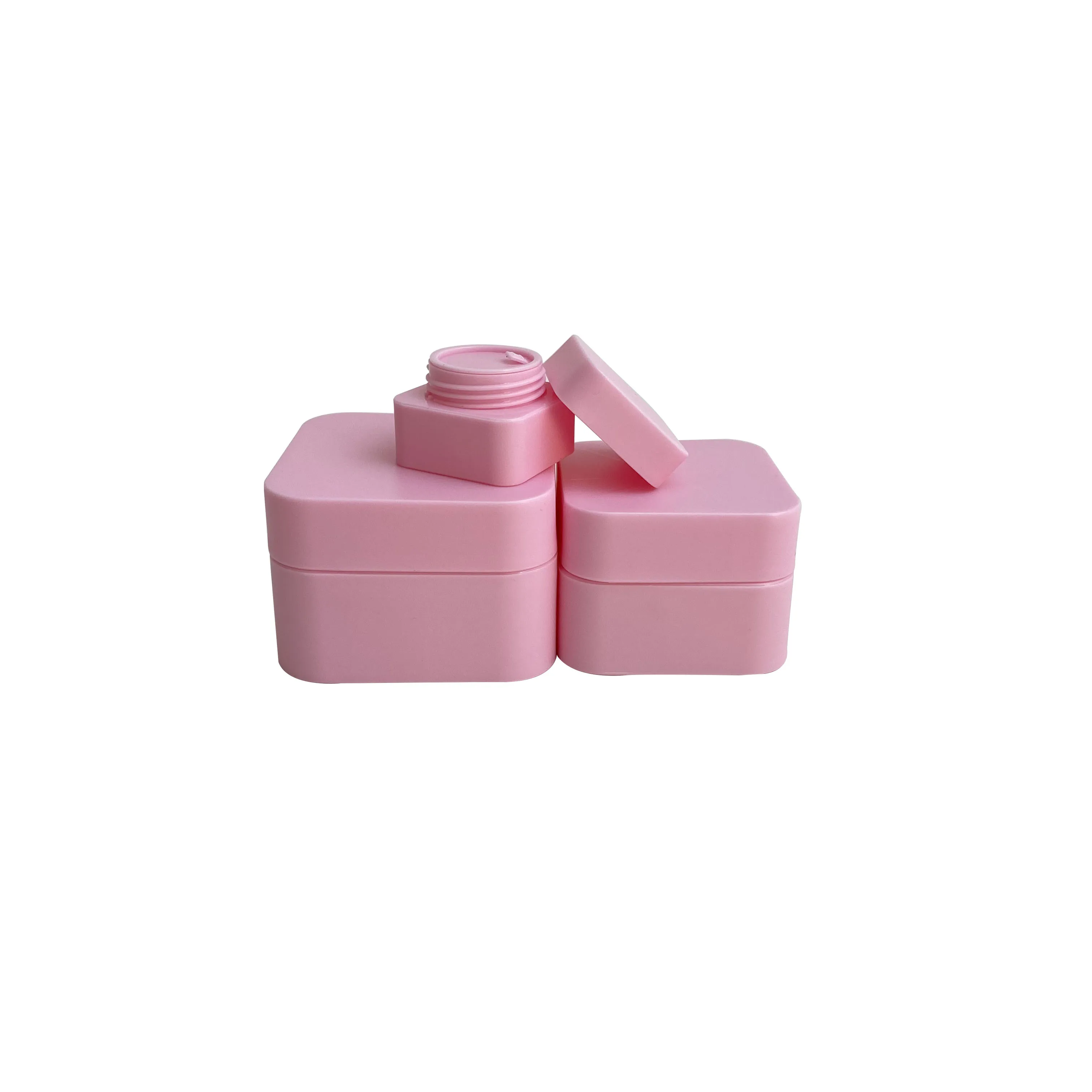 Wholesale square cosmetic storage container 5g 10g 20g 30g 50g pink white blue black empty PP plastic cream jar