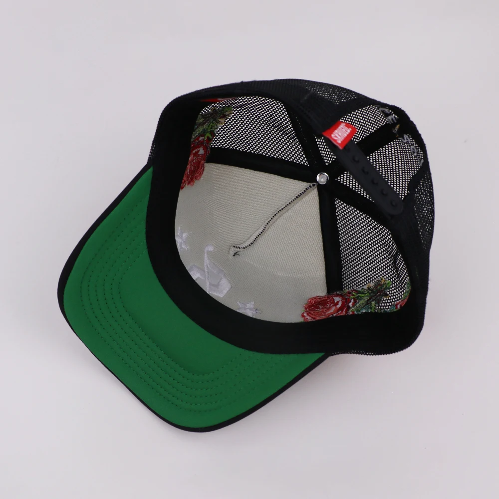 high crown mesh caps wholesale cotton trucker caps hat custom 5 panel custom embroidered trucker hat