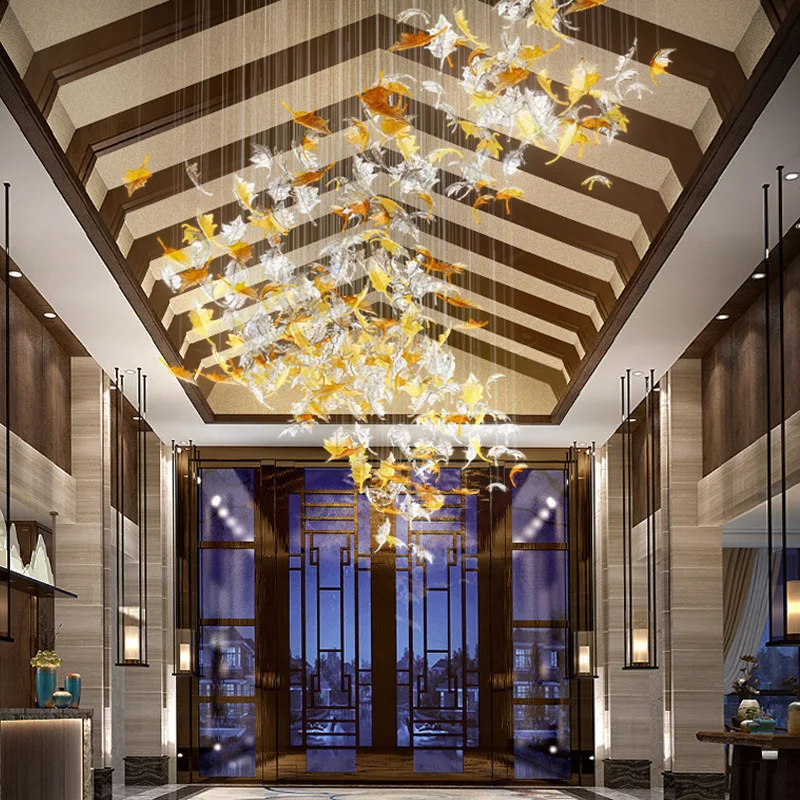 Decorative Chandelier Luxury Crystal Chandeliers Bar Modern Crystal Pendant Chandelier for Hotel Lobby Foyer Stair Restaurant 80