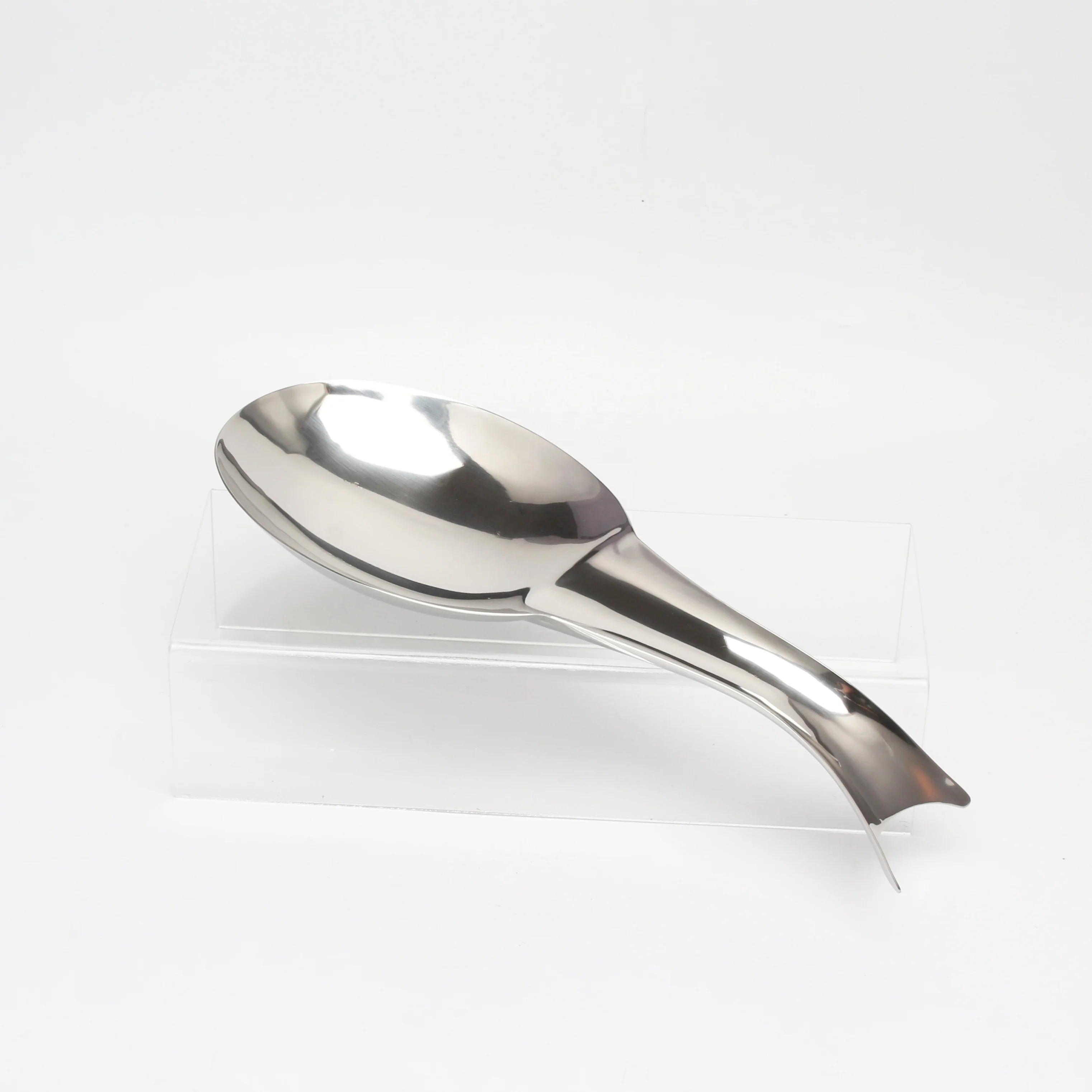Stainless steel 18/8  Spoon Rest Soup spoon  Spatula Ladle Holder Fish shape Ice cube spoon ice scoop