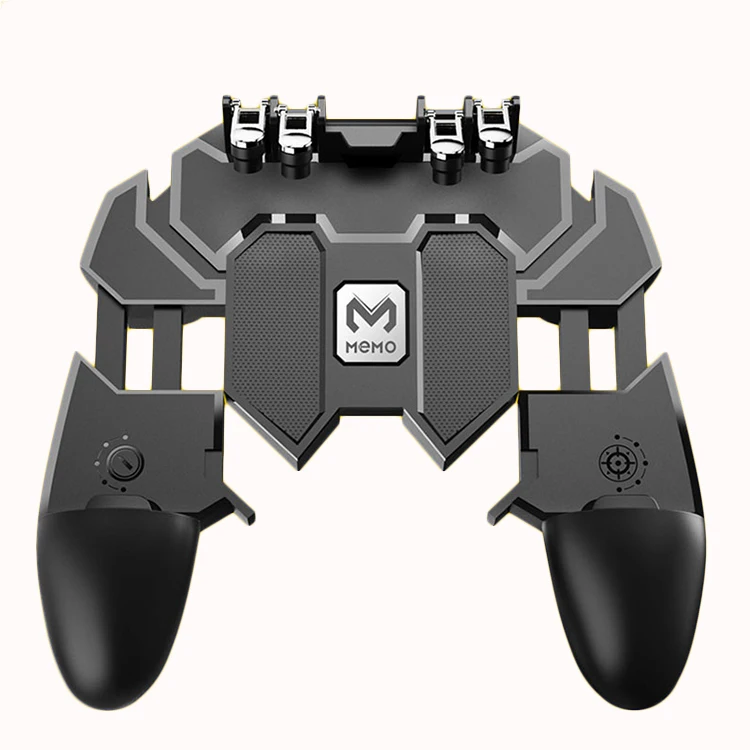 AK66 Six Finger All-in-One Mobile Game Controller Free Fire Key Button Joystick Gamepad L1 R1 Trigger for PUBG