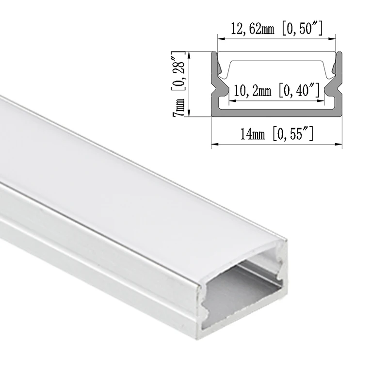 14X7mm Aluminum profile for indoor led strip channel light