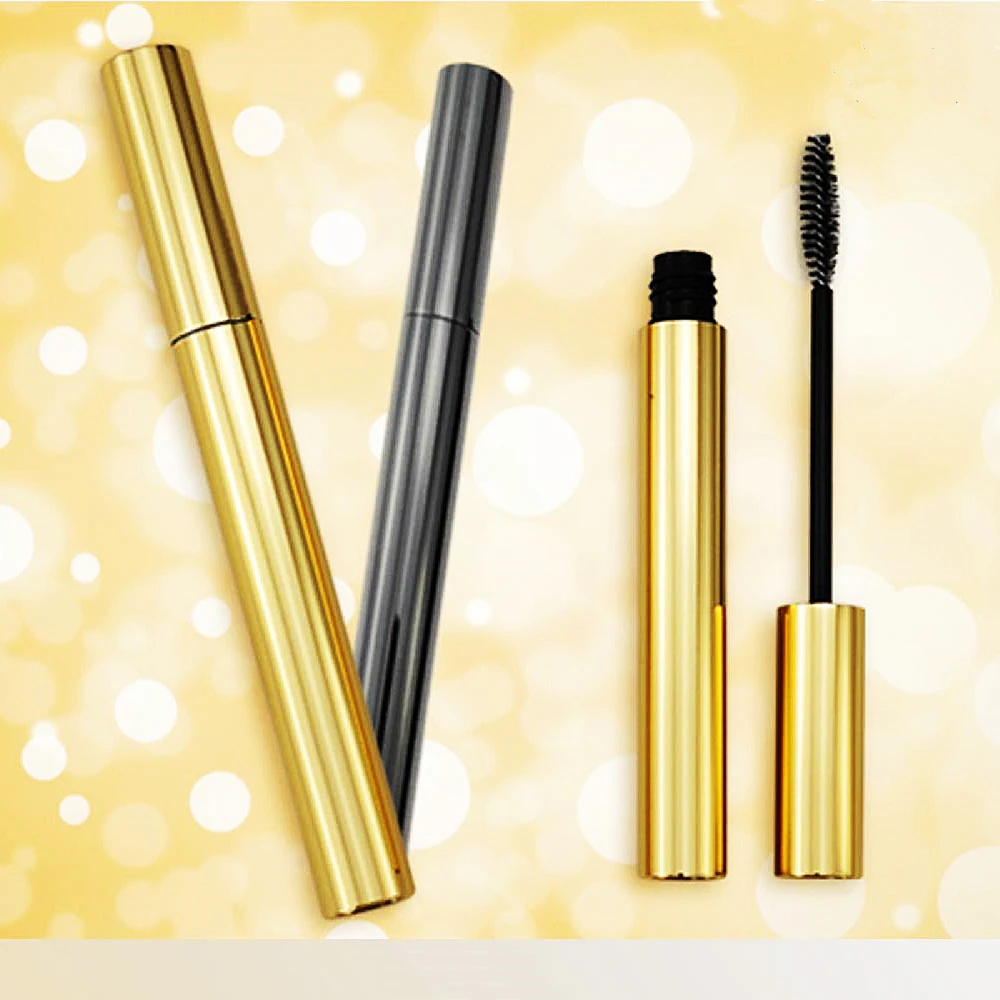 Classical aluminum mascara bottle style with volumizing brush , empty 8ml mascara bottle , matte color mascara packaging