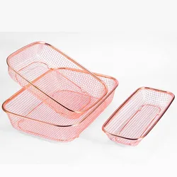 Stainless Steel Mesh Net Strainer Basket with a Wide Rim, Resting Feet and Handles